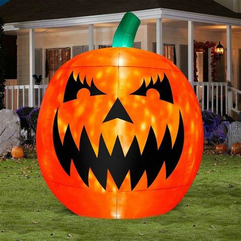 The enchanting beauty of a pumpkin witch inflatable prop